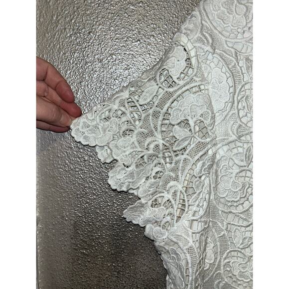 Ted Baker London Kitta Coquette Romantic Office Boho White Front Lace Top - Picture 11 of 12